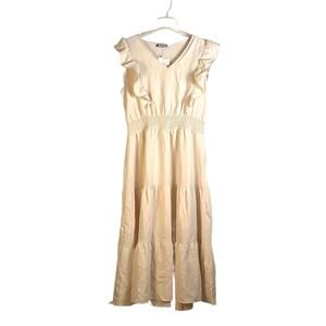 Chic Ruffled Tiered Maxi Dress in‎ Soft Cream